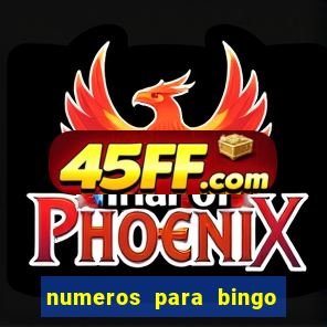 numeros para bingo de 1 a 90